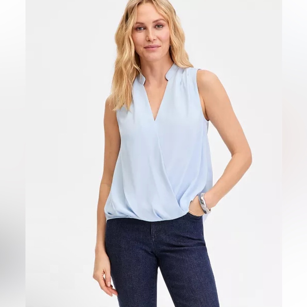 NWT INC Sleeveless Faux Wrap Blouse